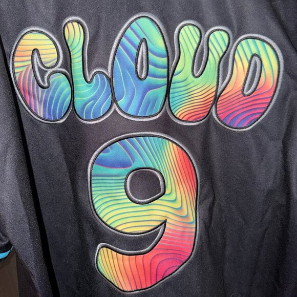 Levity Cloud 9 Black and Rainbow Rave EDM Festival Baseball Jersey Size XL - Picture 7 of 7